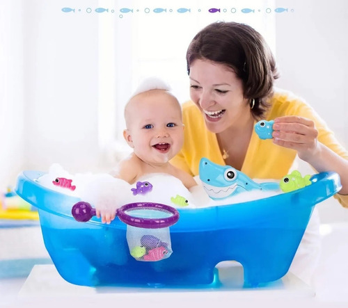 Barrettomegastore Brinquedo para Banho Peixinhos e Tubarão Pesca Divertida