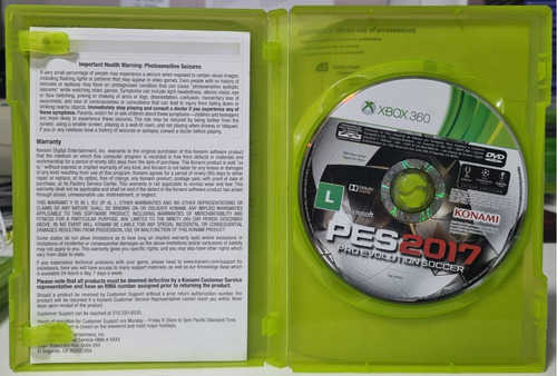 Pes 2017 Xbox 360 Mídia Física Usado (Usado)