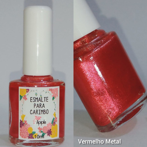 Esmalte De Unhas Para Carimbo Apipila - Vermelho Metal