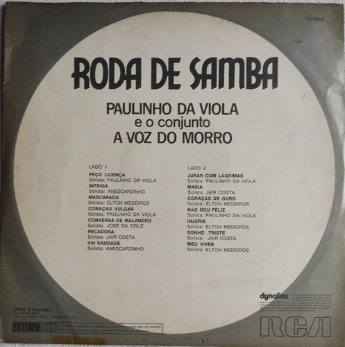 Lp Paulinho Da Viola E A Voz Do Morro - Roda De Samba Vol 1 (Usado)
