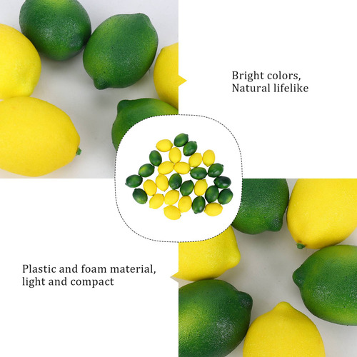 Juego De 28 Unidades De Frutas Artificiales Con Limones Y Li
