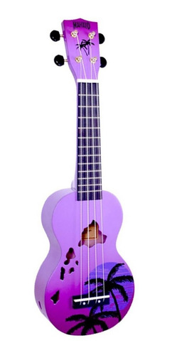 Imagen 4 de 10 de Ukelele Soprano Diseño Mahalo + Funda + Pua Hawai Violeta