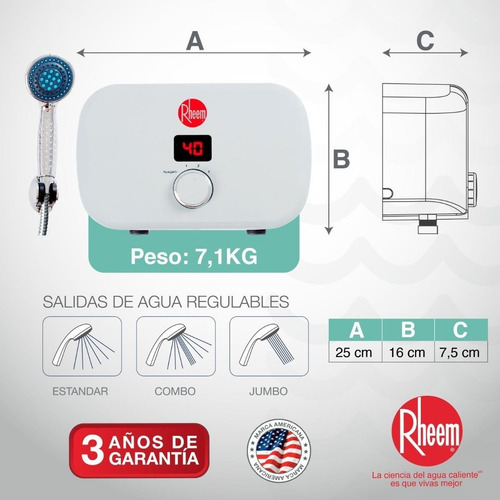 Calentador De Agua Eléctrico Rheem Class 110v 4kw