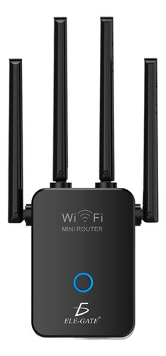Repetidor Wifi 2.4g Amplificador Señal 1200mbps 110/230v Wps Mini Router Color Negro Ele-Gate