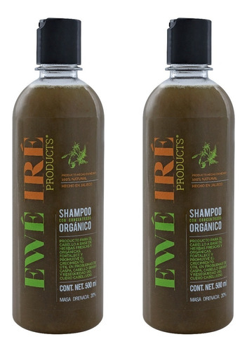 Shampoo Orgánico Y Ecológico Ewé Iré - 500ml (2 Unidades)