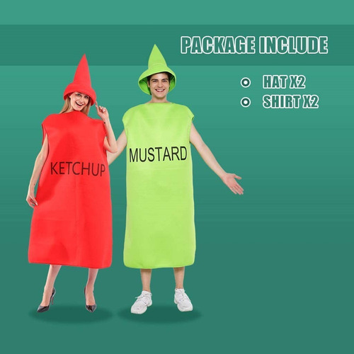 Fantasia De Ketchup E Mostarda Para Adultos, Fantasia De Cas