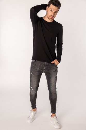 Imagen 1 de 5 de Sweater Tascani Daxico Negro Hombre Cuotas