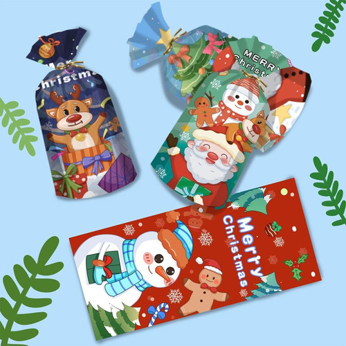 Bolsa De 50 Caramelos De Navidad, Bolsa De Regalo De Navidad