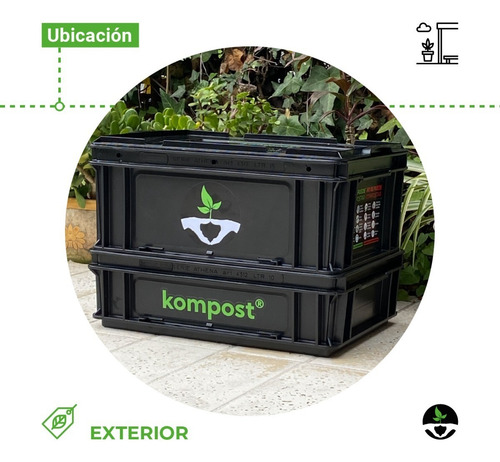 Imagen 3 de 10 de Compostera Urbana Balcón Domiciliaria Compost 15 L Kompost F