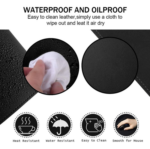 So Keyboard Mouse Mat Mouse Pad Pu Leather Desk Mat