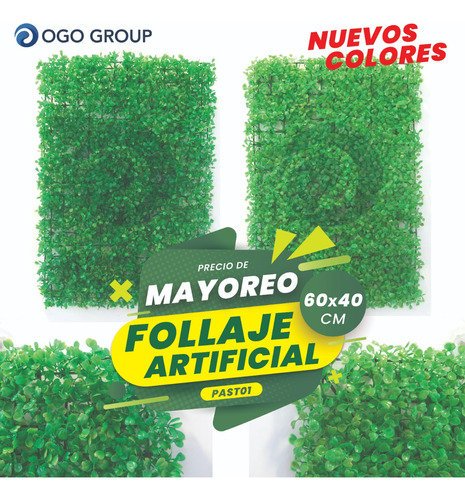 Ogo - Follaje Artificial Muro Verde 60x40 Cm 100 Pzs 24m2