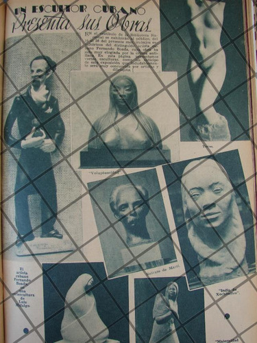 Afiche Antiguo Escultor Fernando Boada Martin En Mexico 1937