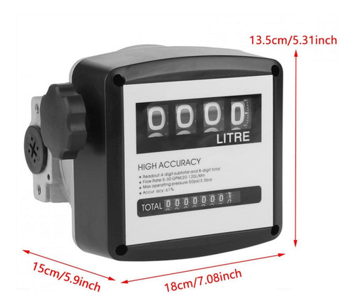 Fm-120 4 Digital Gas Combustible Medidor De Caudal Contador