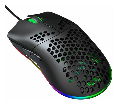 Mouse Gamer Programable Hxsj J900 6d Usb 6400dpi Rgb Negro