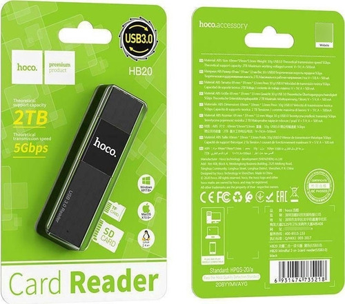 Lector Car Reader Sd A Usb 3.0 2tb Hoco Hb20 Lector Memorias