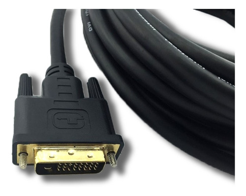 Imagem 3 de 3 de Cabo Dvi-d 24+1 Para Hdmi Dual Link Plug Ouro De 20 Metros