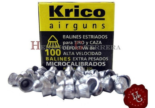 Imagen 1 de 4 de 400 Balines Krico Estriado 5.5 Mm Copita
