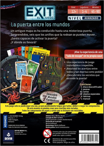 Juego De Mesa Exit 18 La Puerta Entre Los Mundos Devir
