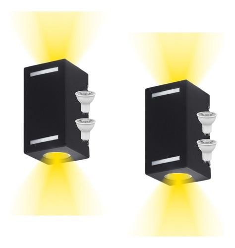 Pack X 2 Aplique Pared Bidireccional Exterior Acero Led 7w