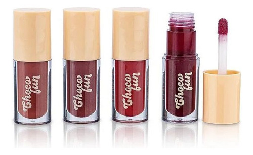 Kit C/4 Lip Tintcream Chocofun Cores Novas Vitamina E Fenzza