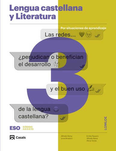 Lengua Castellana Y Literatura 3 Eso Lomloe Andalucia: Por Situaciones De Aprendizaje, De Aa.vv., Vol. 3. Editorial Editorial Casals, Tapa Blanda En Castellano