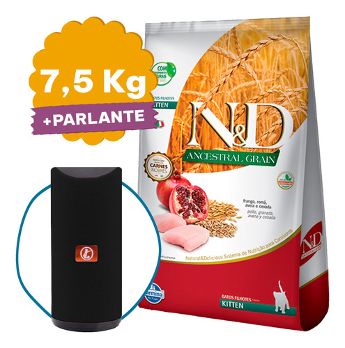 Farmina N&d Ancestral Grain Gato Cachorro / Kiten 7,5 Kg