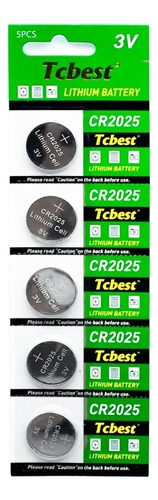 Pilas Baterias Tcbest Cr2025 Tamaño Botón 3 Voltios 5 Baterias