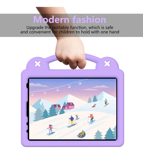 Capa Portátil Infantil Com Slot Para Caneta Para iPad Mini 6 Cor Azul Céu
