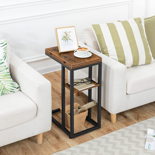 Hoobro Mesa Auxiliar Plegable, Mesa Auxiliar En Forma De C C