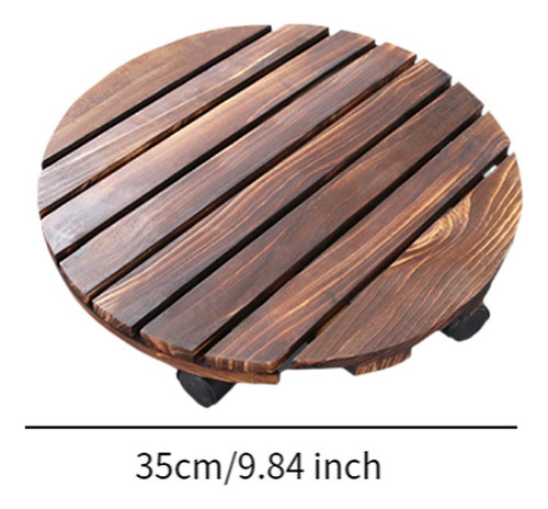 Carrito Rodante Para Macetas De Madera Con 35 Centímetros