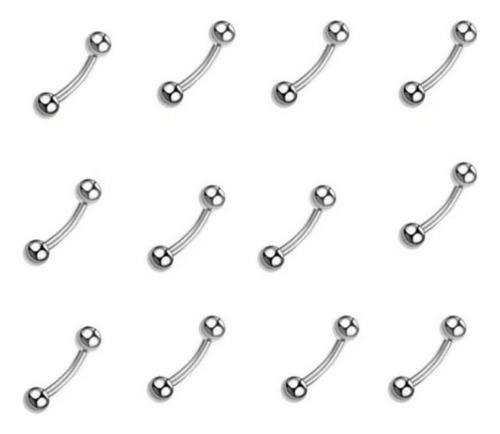 Piercing Sobrancelha Aço Cirurgico Curvo Prateado 8mm