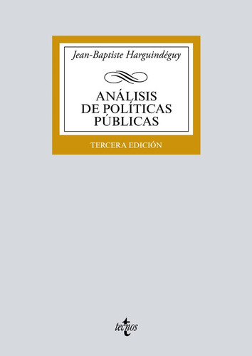 Anãâ¡lisis De Polãâticas Pãâºblicas, De Harguindéguy, Jean-baptiste. Editorial Tecnos, Tapa Blanda En Español