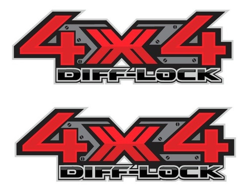 Sticker Calcas 4x4 Diff Lock P/ Costados De Batea Pick Up D3