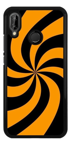 Funda Protector Para Huawei Rayas Líneas Ilusión Naranja