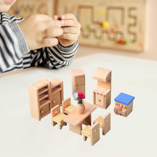 Juego De Muebles En Miniatura Para Casa De Muñecas Comedor