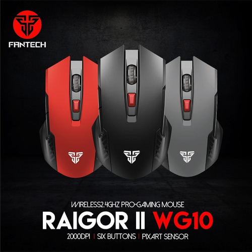 Mouse Gamer 6 Botones Inalambrico Ergonomico Fantech Wg10