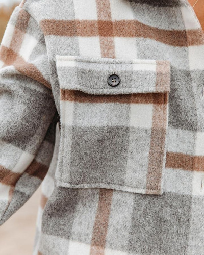 Nuevo Chaqueta De Abrigo Con Botones Y Camisa De Franela A