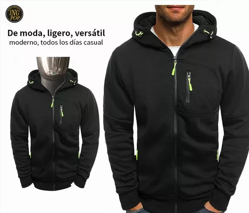 Sudadera con capucha y cierre de cremallera para hombre