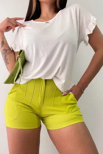 Pantalones cortos tiro alto mujer hotsell