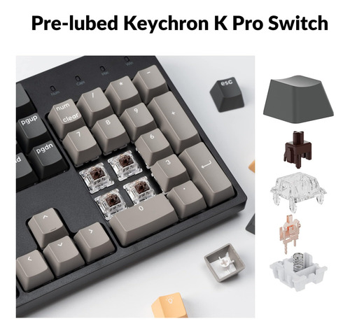 Keychron C2 Pro Wired Custom Mecomanical Tweles Tamanho Layo