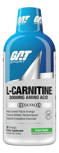 Gat L-carnitina 3000mg Essential 473 Ml 32 Servicios Sabor Manzana Verde