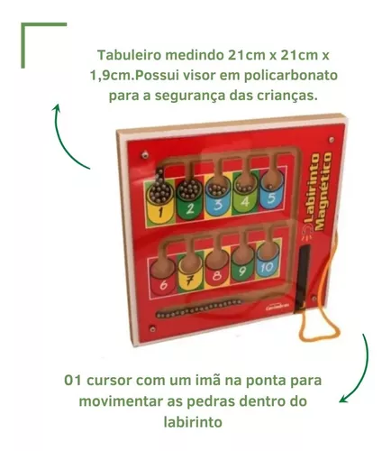 Brinquedos Educativos 3 A 6 Anos Madeira Labirinto Magnético