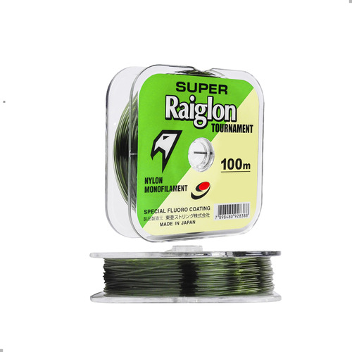 Linha Monofilamento Verde Super Raiglon 0,37mm 30,4lbs 100m