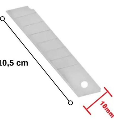 Kit Jogo Lamina Para Estilete Largo 18mm Com 10 Peças