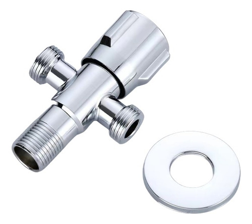 Llave Angular Doble 1/2 He En Acero Inoxidable,1 Entrada