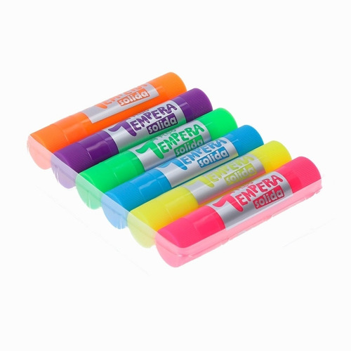 Imagen 3 de 9 de Tempera Sifap Solida Fluo Estuche X6