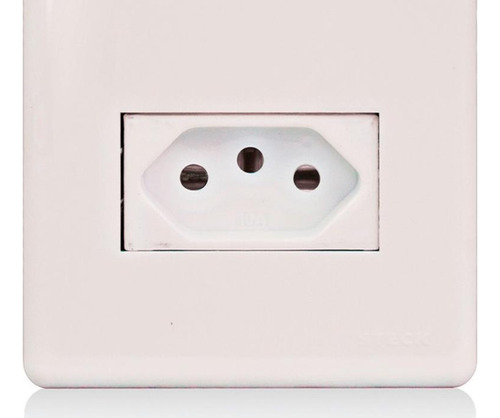 Kit C/3 - Conjunto Steck Linha Stella Com Placa 2 Tomadas...