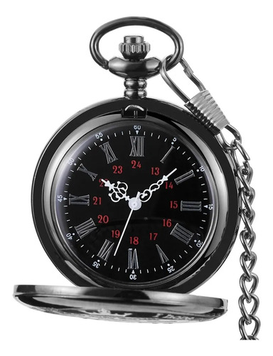 Reloj De Bolsillo Negro Clásico Colgante