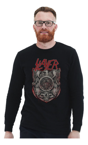 Polera Ml Slayer Escudo Con Aguila Metal Impresión Directa