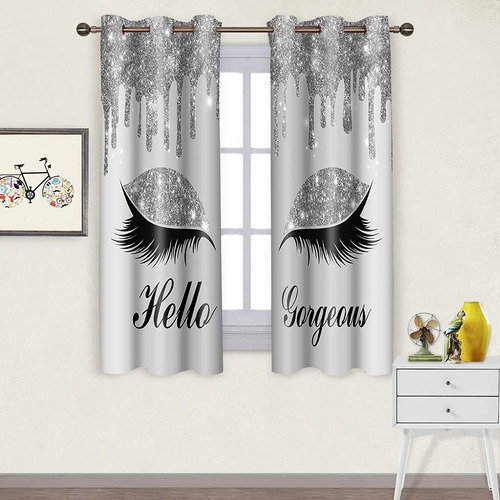 Bsppti Hello Gorgeous Unicorn - Cortinas Con Estampado De Pe